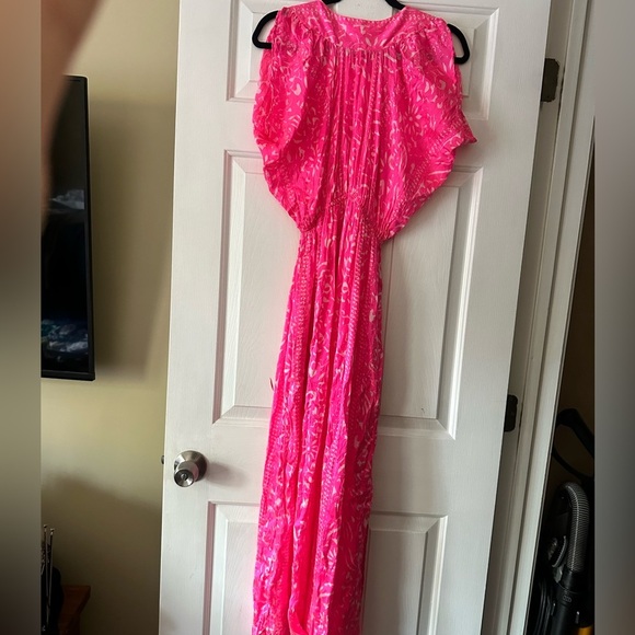 Lola Australia hot Pink ‘Patsy’ maxi dress with floral print, 100% silk, size XS - Picture 5 of 9